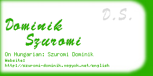 dominik szuromi business card